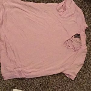 Pink Nation Cris cross chocker short sleeve shirt